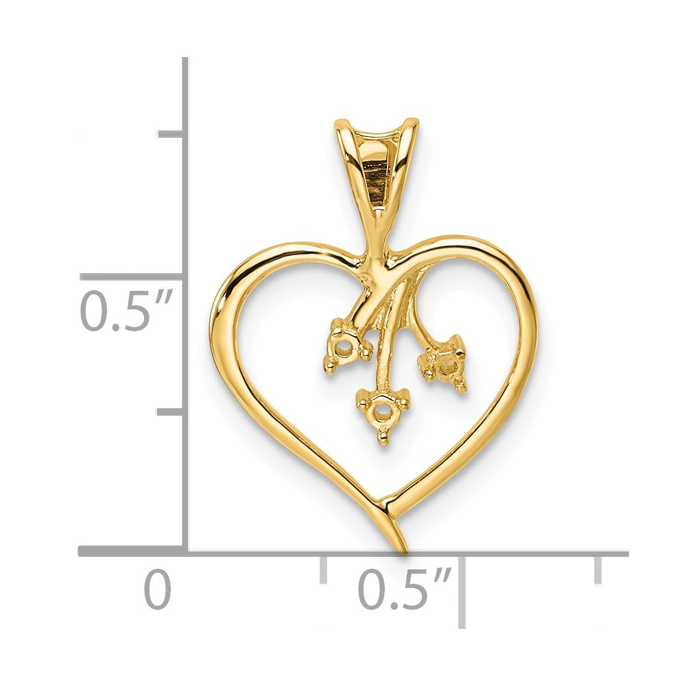 10K Heart Pendant Mounting