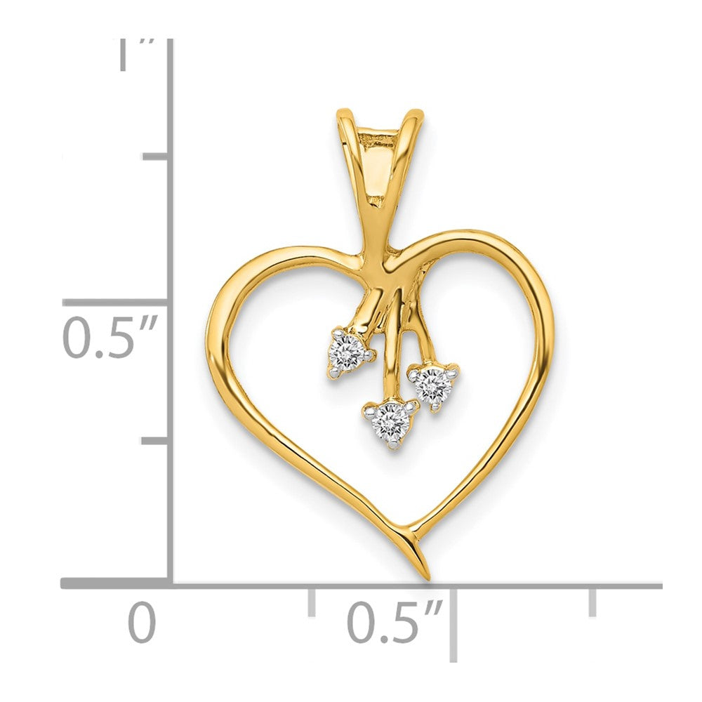 10K Diamond Heart Pendant