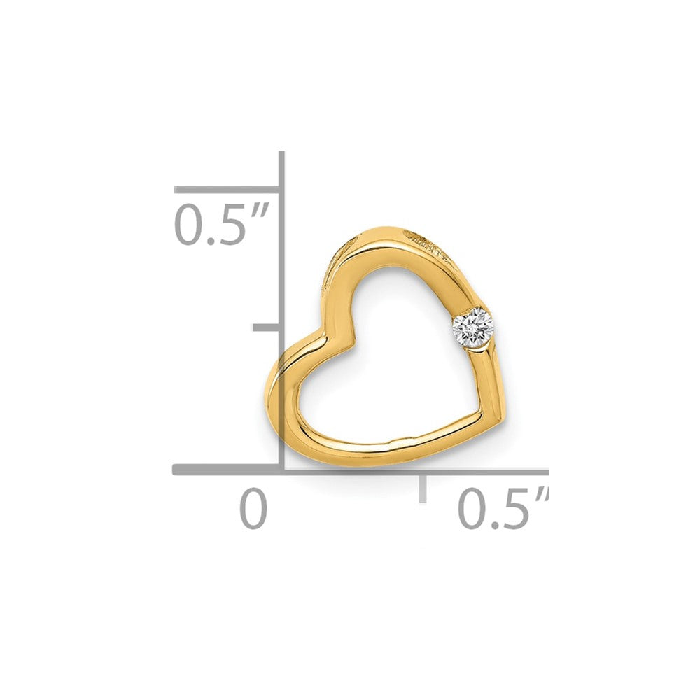 10k AA Diamond Heart Chain Slide