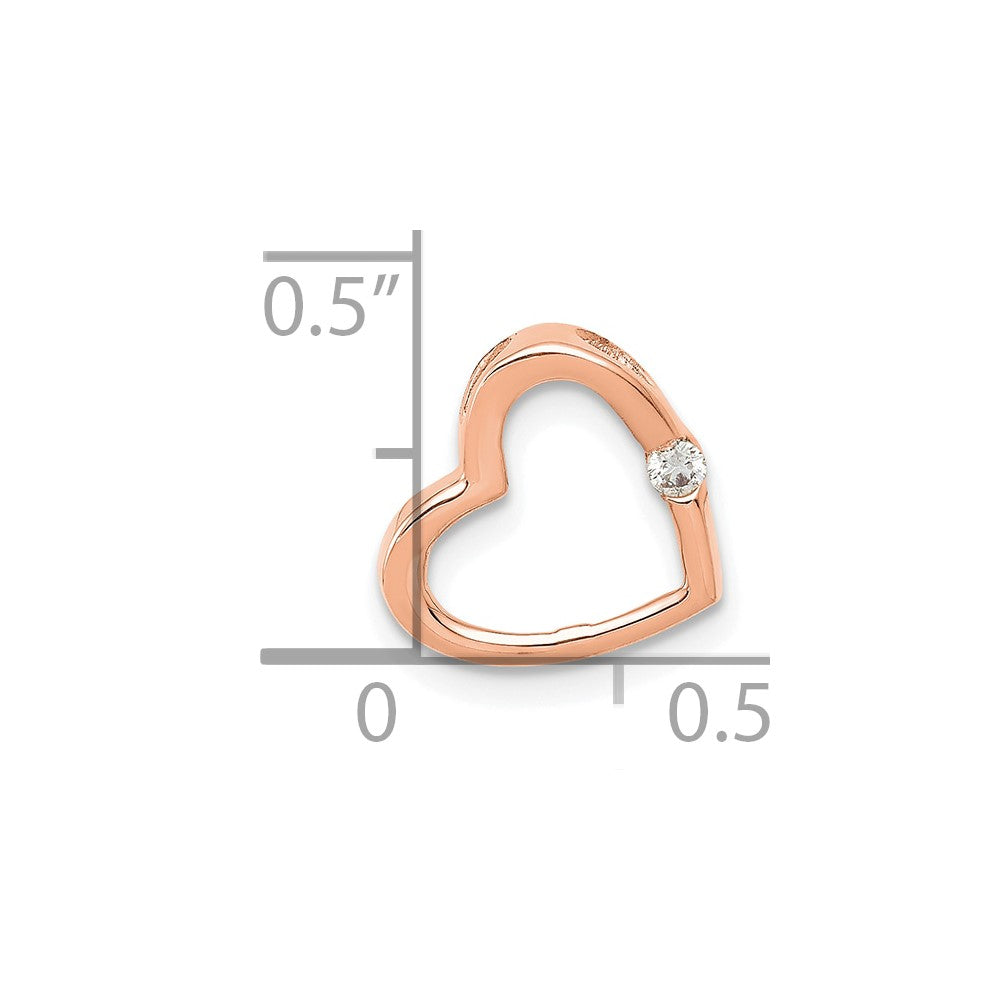14k Rose Gold Heart Chain Slide Mounting