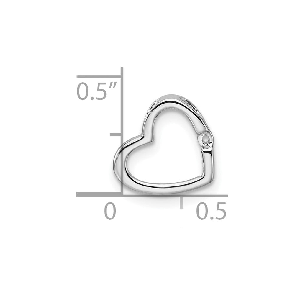 14k White Gold Heart Chain Slide Mounting