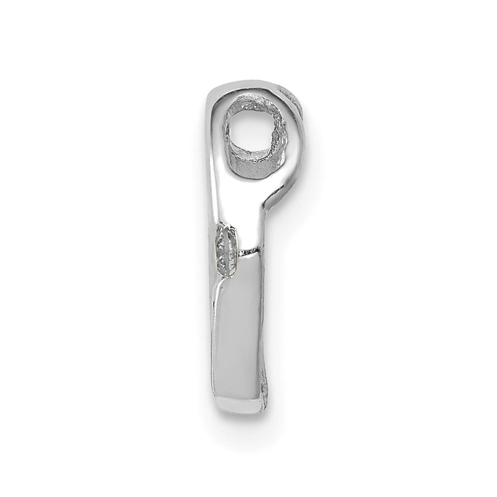 14k White Gold AA Diamond Heart Chain Slide
