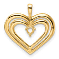 14k Double Heart Diamond Pendant Mounting