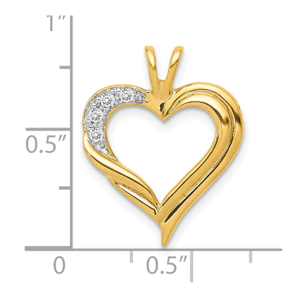10K Diamond Fancy Heart Pendant