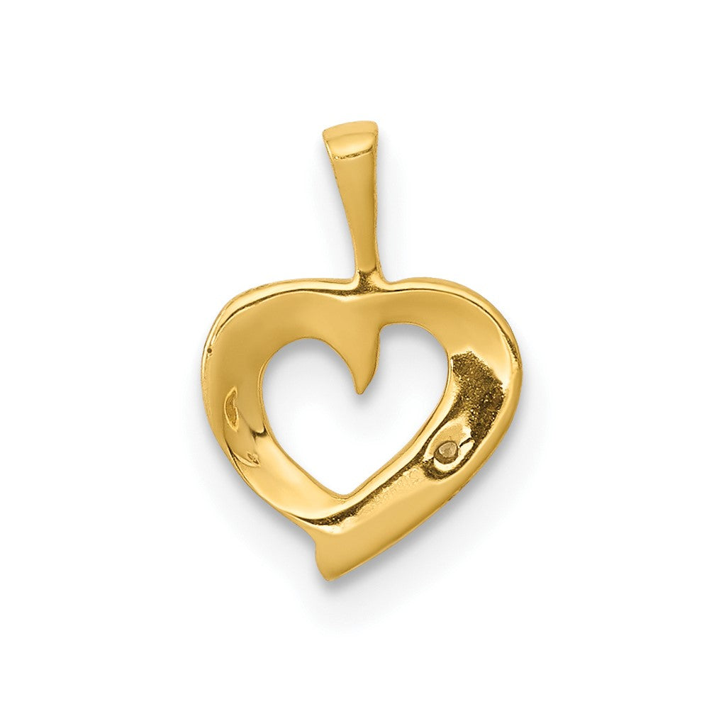 10K .01ct. Diamond Heart Pendant