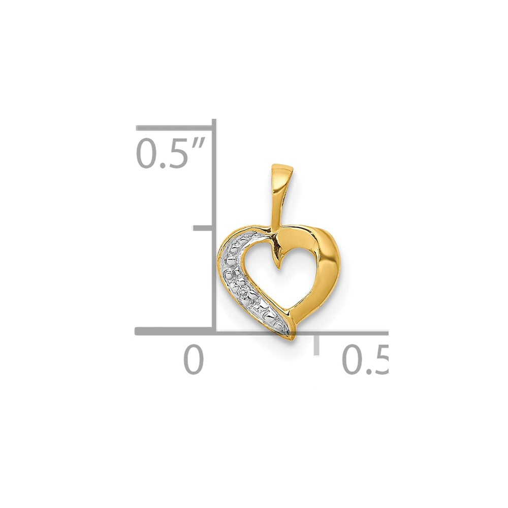 10K .01ct. Diamond Heart Pendant