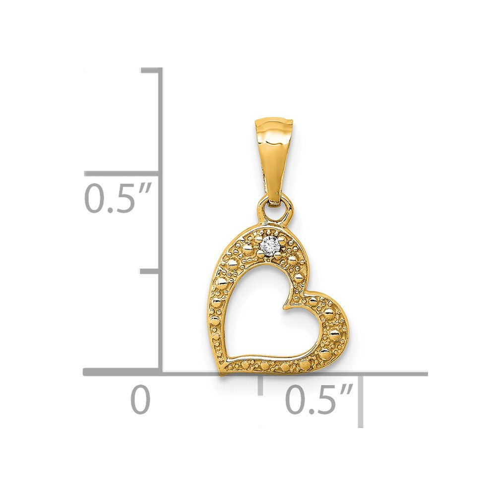 14k .01ct. Diamond Heart Pendant
