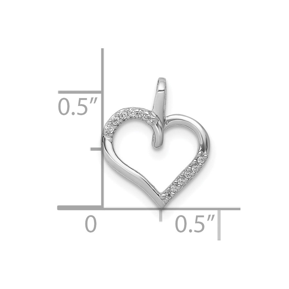 10K White Gold 1/20ct. Diamond Heart Pendant