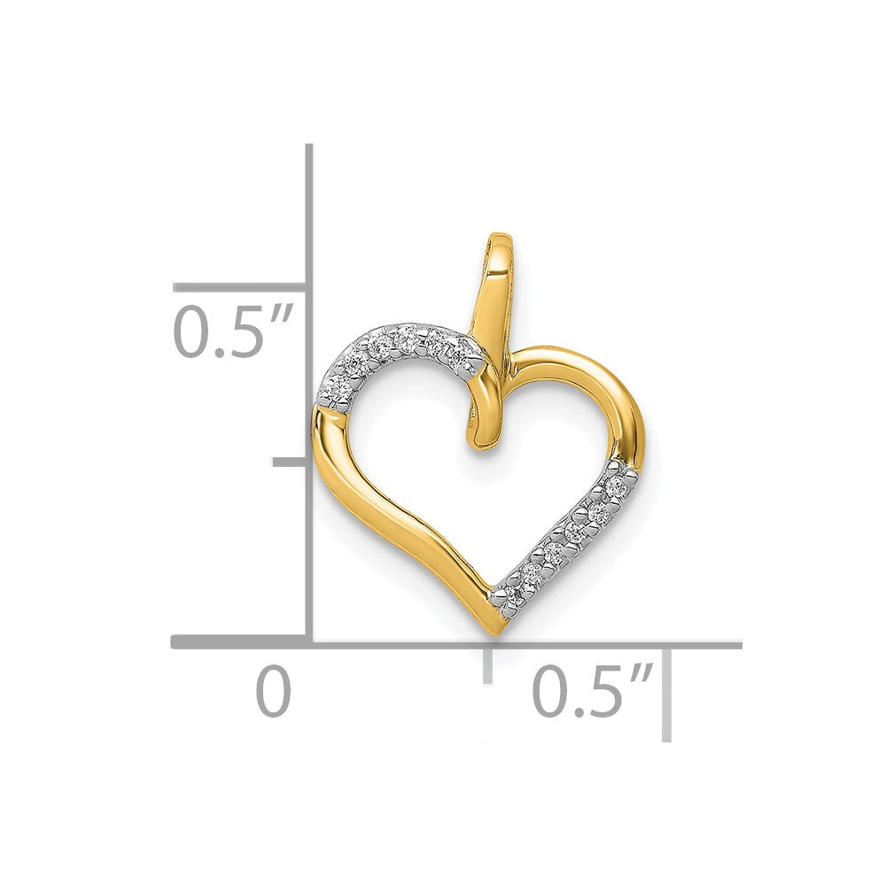 10K Diamond Heart Pendant