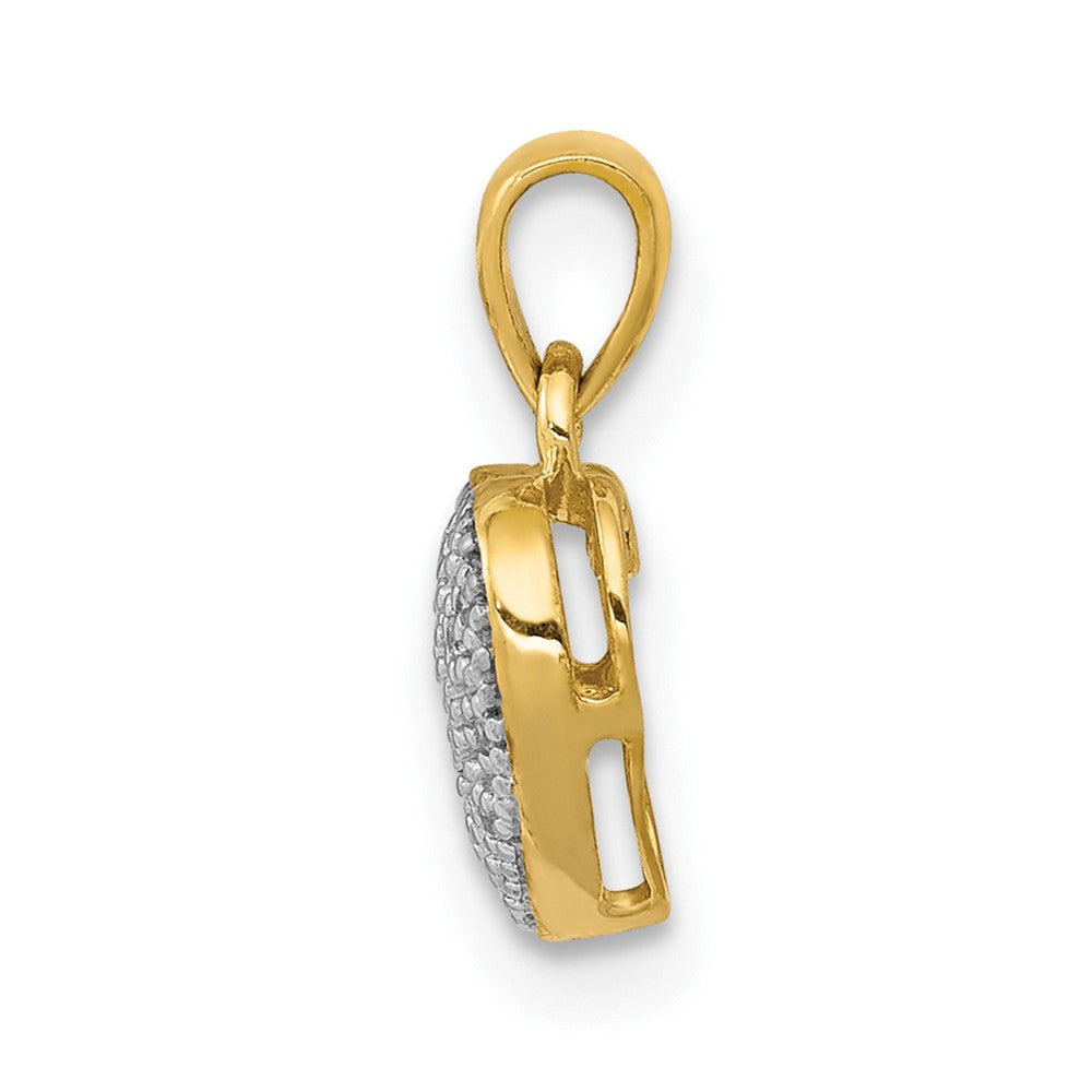 10k w/ White Rhodium Diamond Heart Pendant