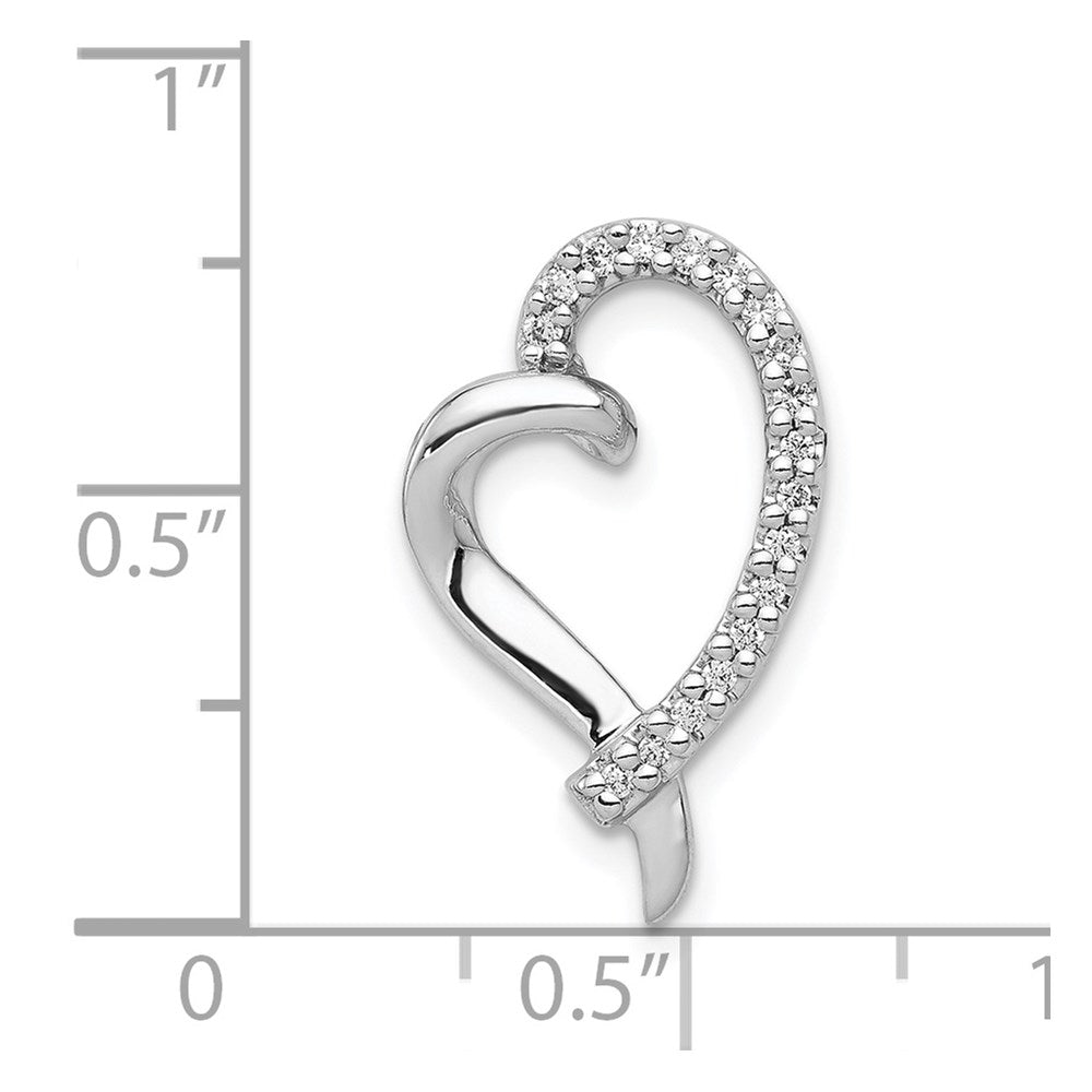 14k White Gold 1/10ct. Diamond Heart Chain Slide