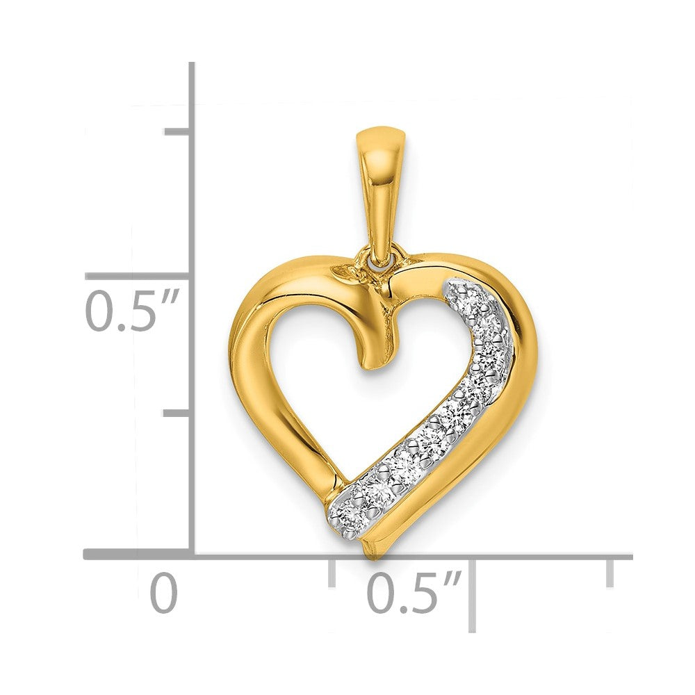 14k 1/10ct. Diamond Heart Pendant