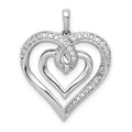 14k White Gold 1/6ct. Diamond Entwined Heart Pendant