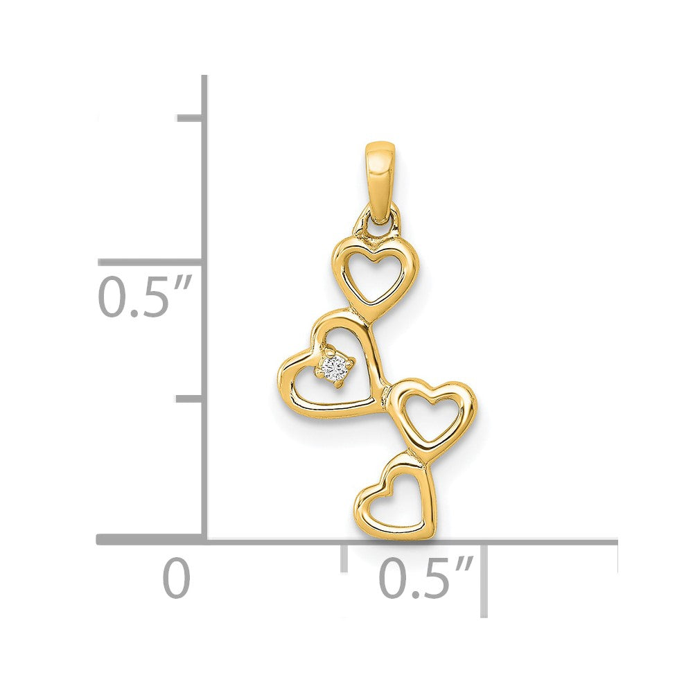 10K Diamond Heart Pendant