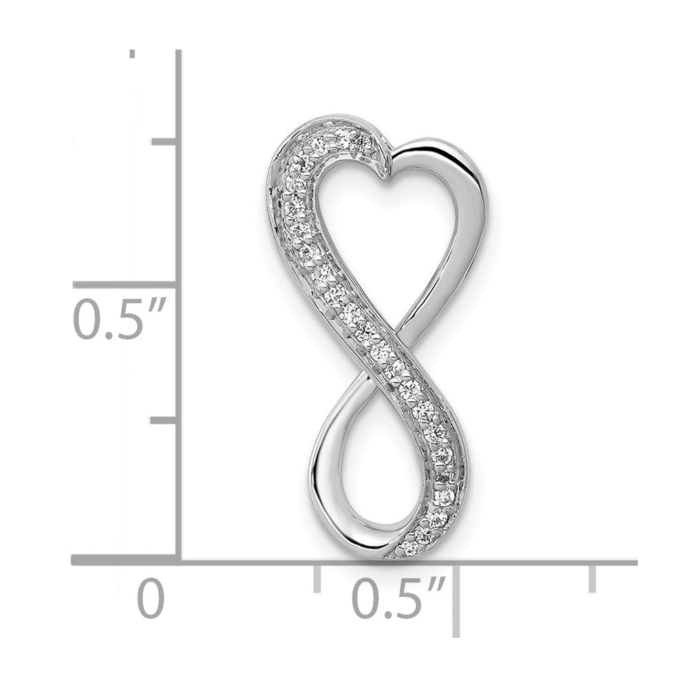 10K White Gold Diamond Freeform Heart Infinity Chain Slide