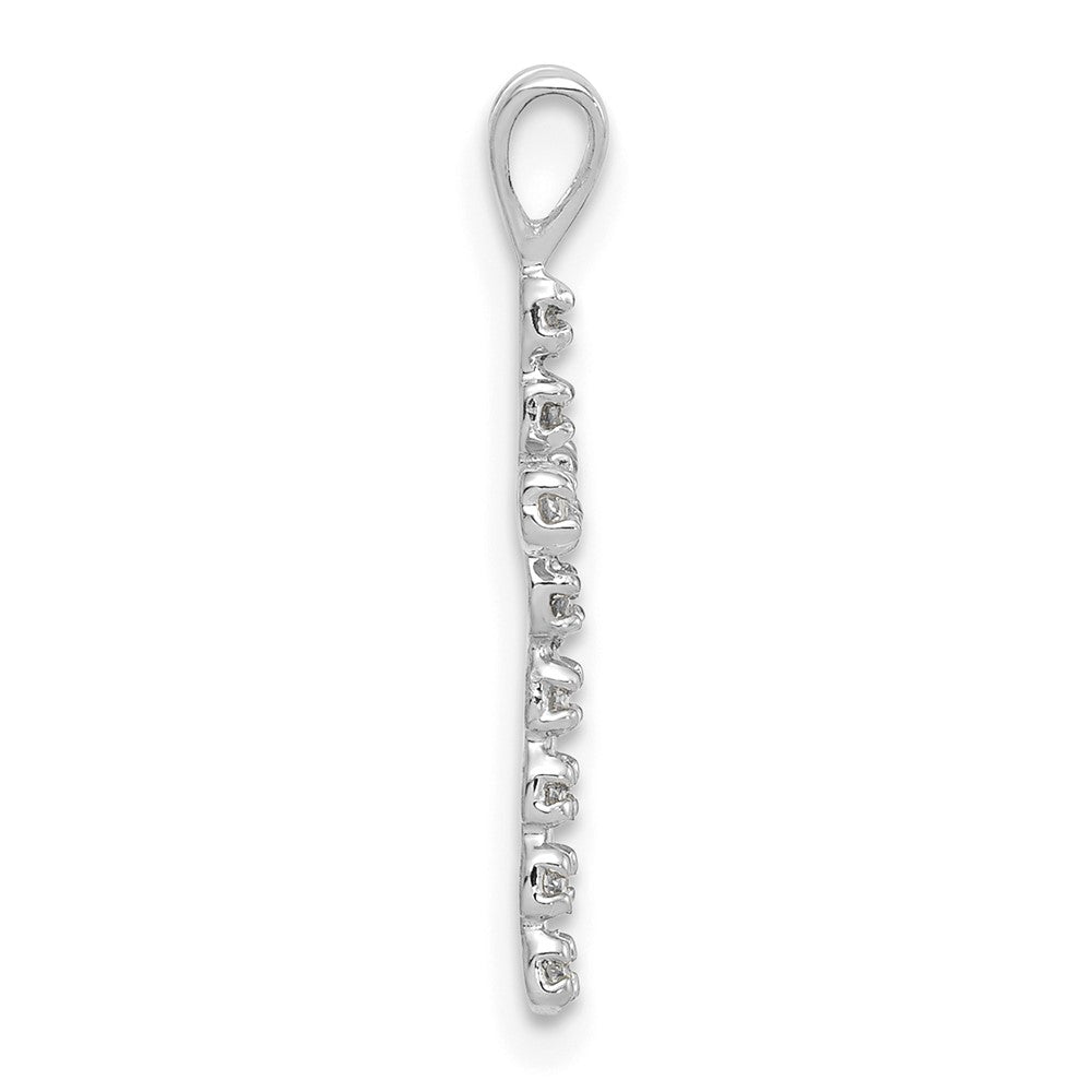 14k White Gold AA 1/8ct. Diamond Latin Cross Pendant