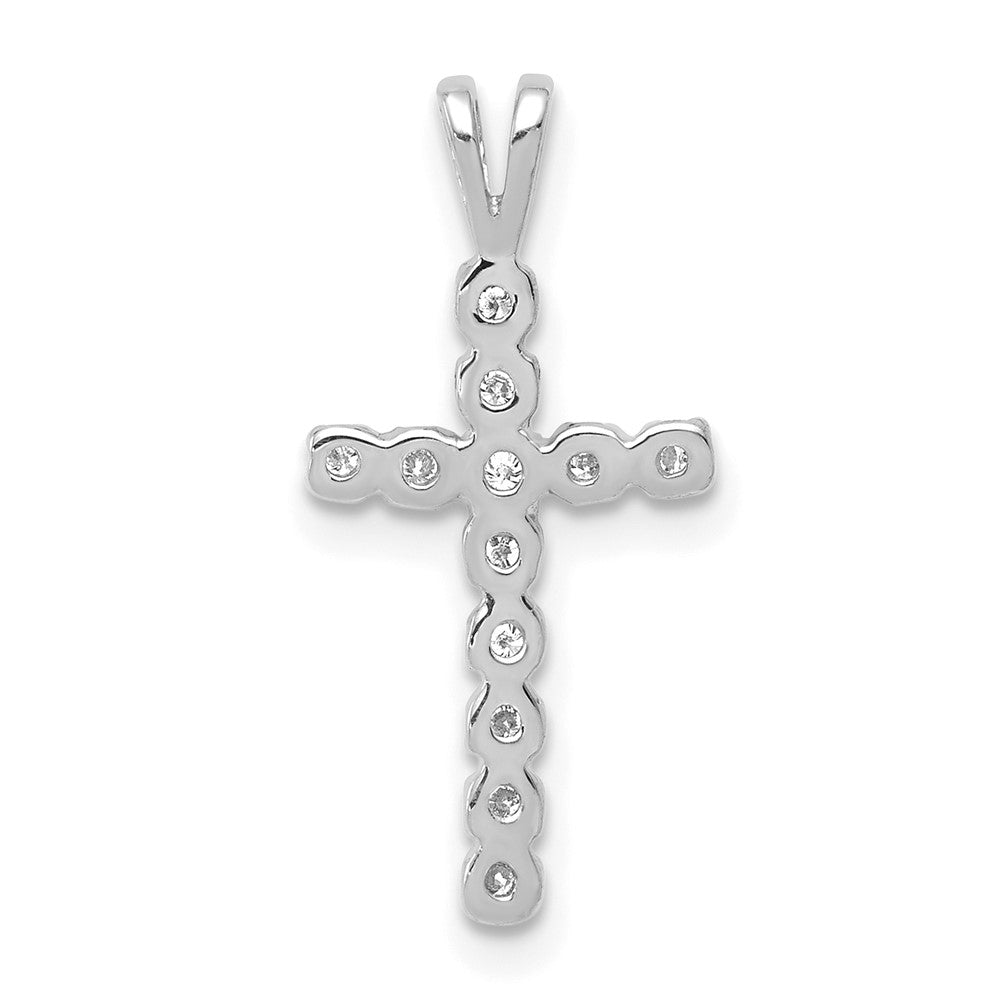 14k White Gold AA 1/8ct. Diamond Latin Cross Pendant