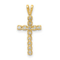 14k AA Diamond Latin Cross Pendant