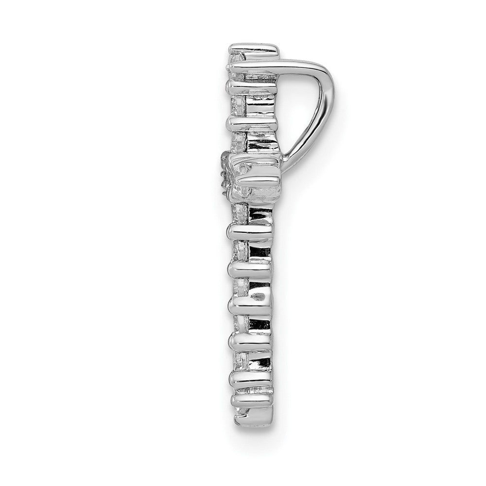 14k White Gold AA Diamond Cross Chain Slide