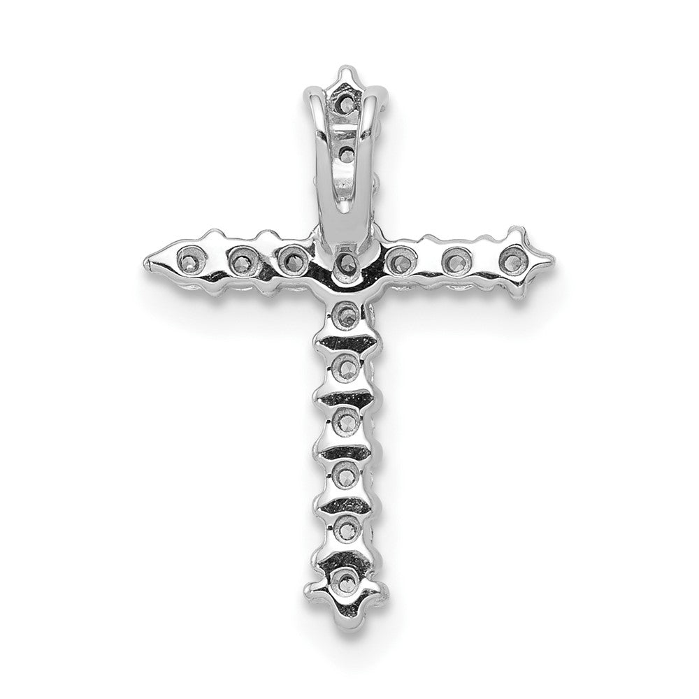 14k White Gold AA Diamond Cross Chain Slide
