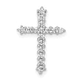 14k White Gold AA Diamond Cross Chain Slide