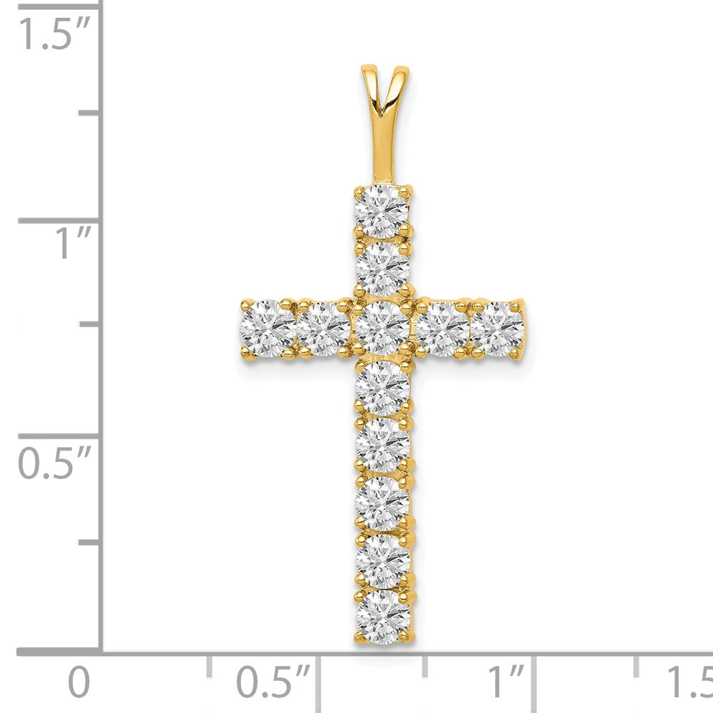 14k AA Diamond Latin Cross Pendant