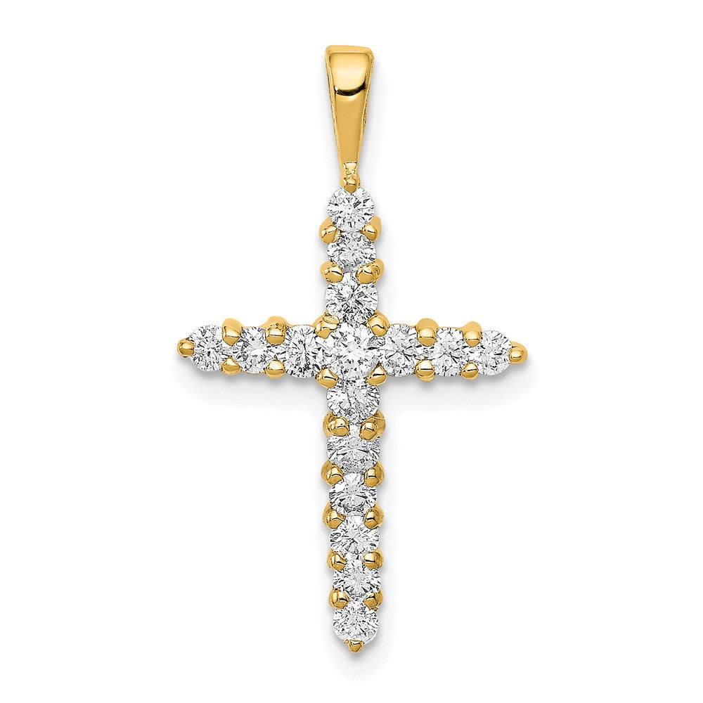 14k AA Diamond Cross Pendant