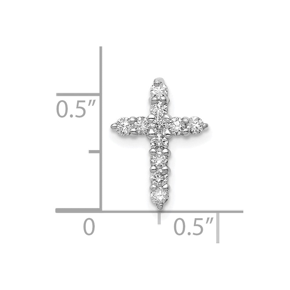 10K White Gold AA 1/3ct. Diamond Cross Pendant