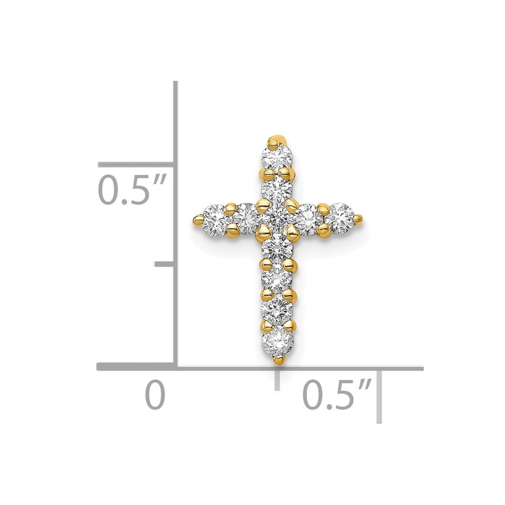 10K AA 1/3ct. Diamond Cross Pendant