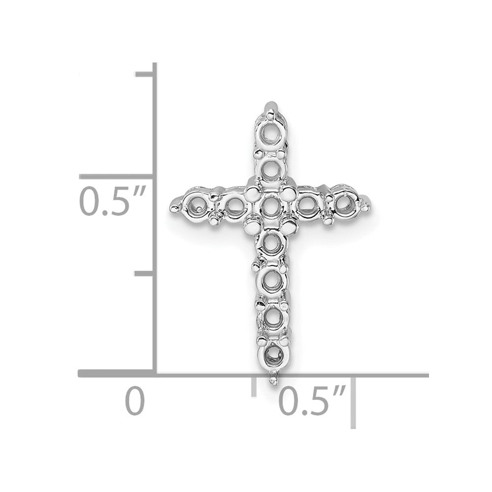 14k White Gold 3/4ct Cross Chain Slide Mounting