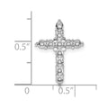 14k White Gold 1ct Cross Chain Slide Mounting