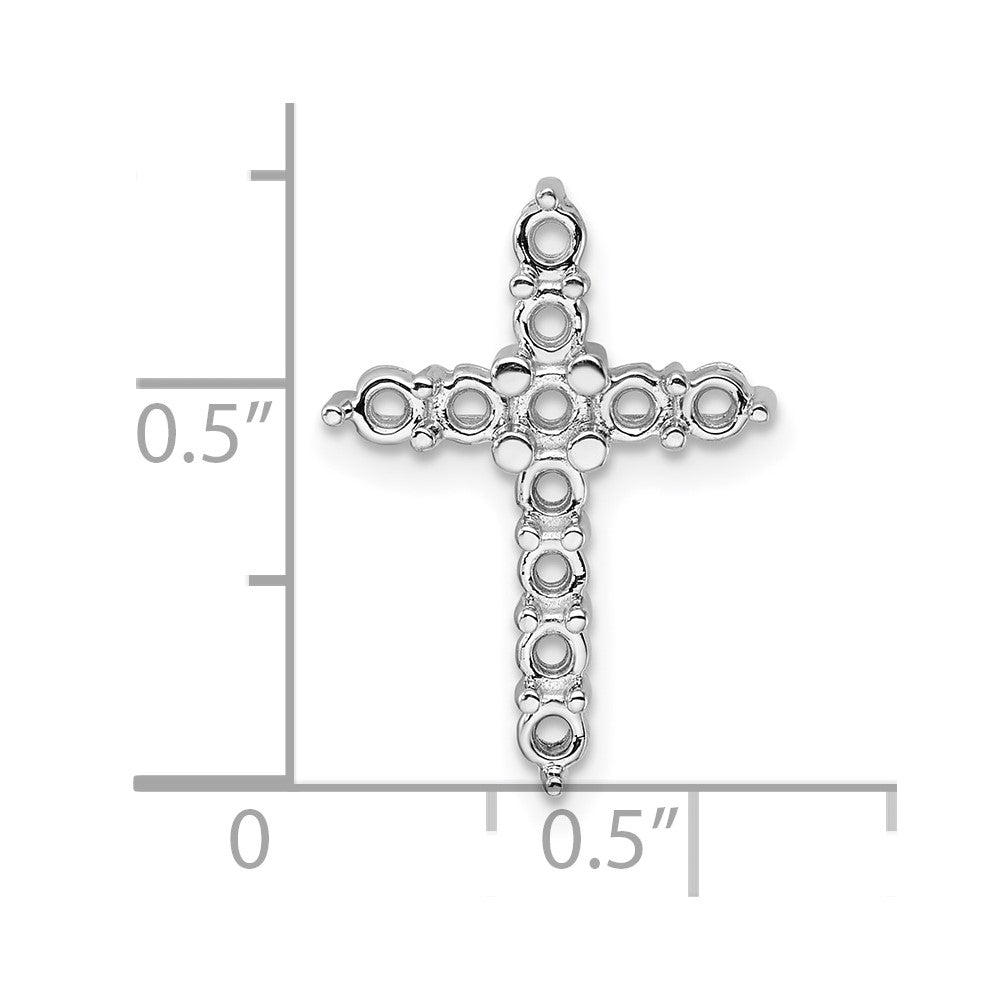 14k White Gold 1ct Cross Chain Slide Mounting