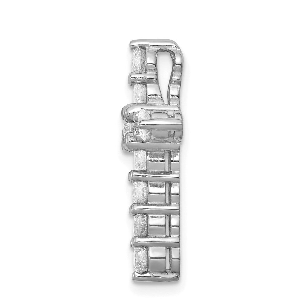 14k White Gold AA 1ct. Diamond Cross Chain Slide