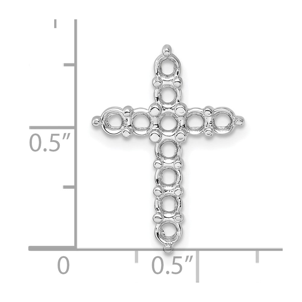 14k White Gold 1 1/4ct Cross Pendant Mounting