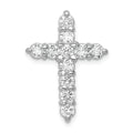14k White Gold AA 1.25ct. Diamond Cross Chain Slide