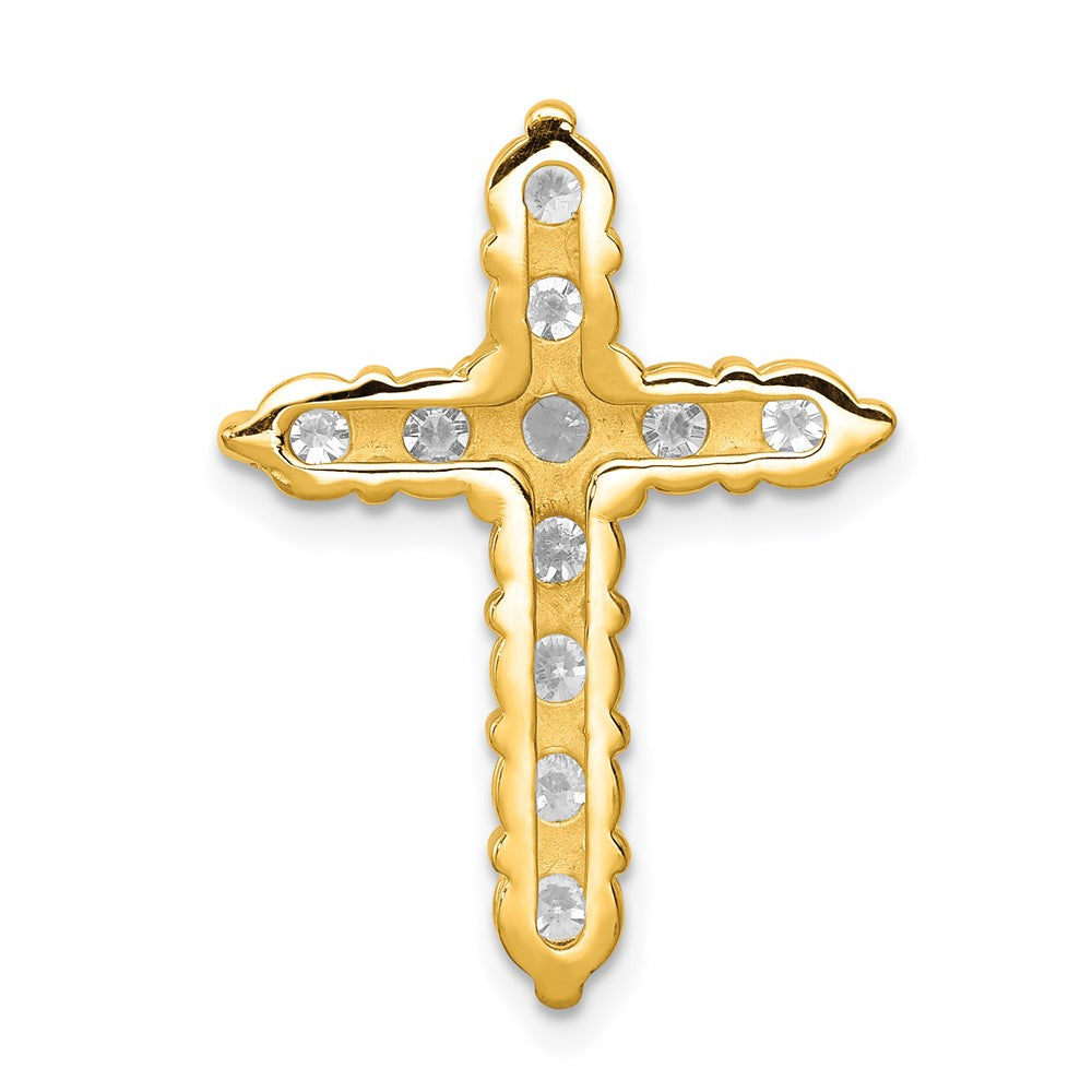 14k AA 1.25ct. Diamond Cross Chain Slide