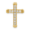 14k AA 3/8ct. Diamond Latin Cross Chain Slide