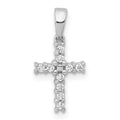 10K White Gold Diamond Latin Cross Pendant