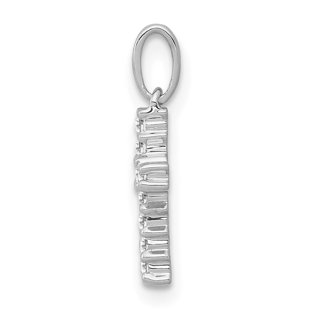 14k White Gold Diamond Latin Cross Pendant