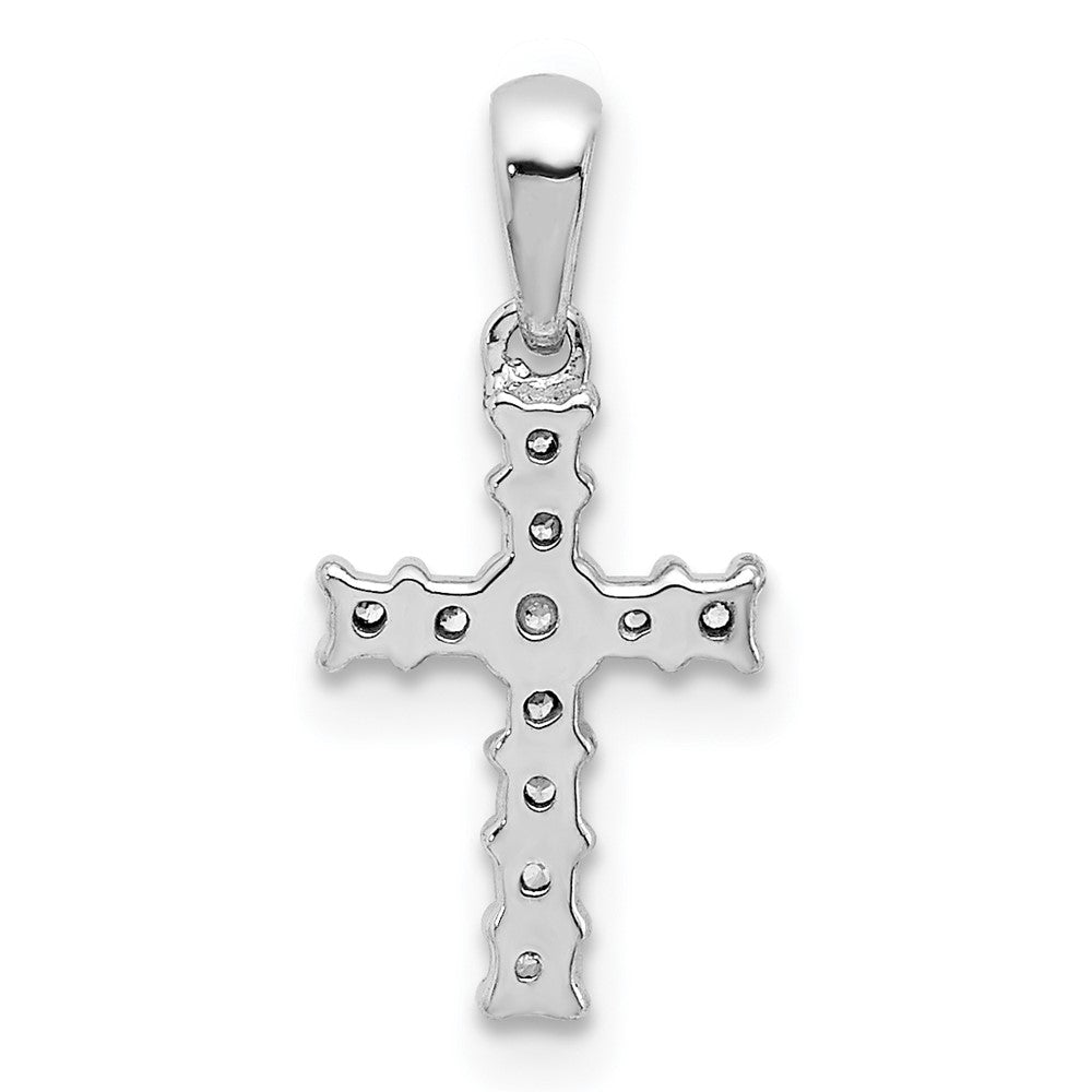10K White Gold 1/20ct. Diamond Latin Cross Pendant