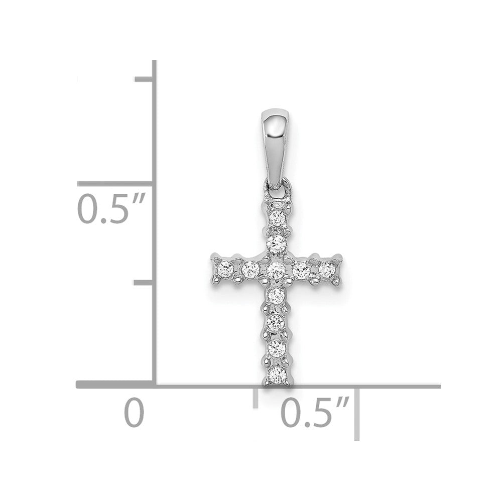 10K White Gold 1/20ct. Diamond Latin Cross Pendant