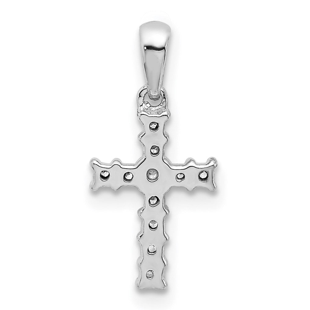 14k White Gold 1/20ct. Diamond Latin Cross Pendant