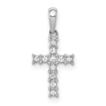 14k White Gold 1/20ct. Diamond Latin Cross Pendant