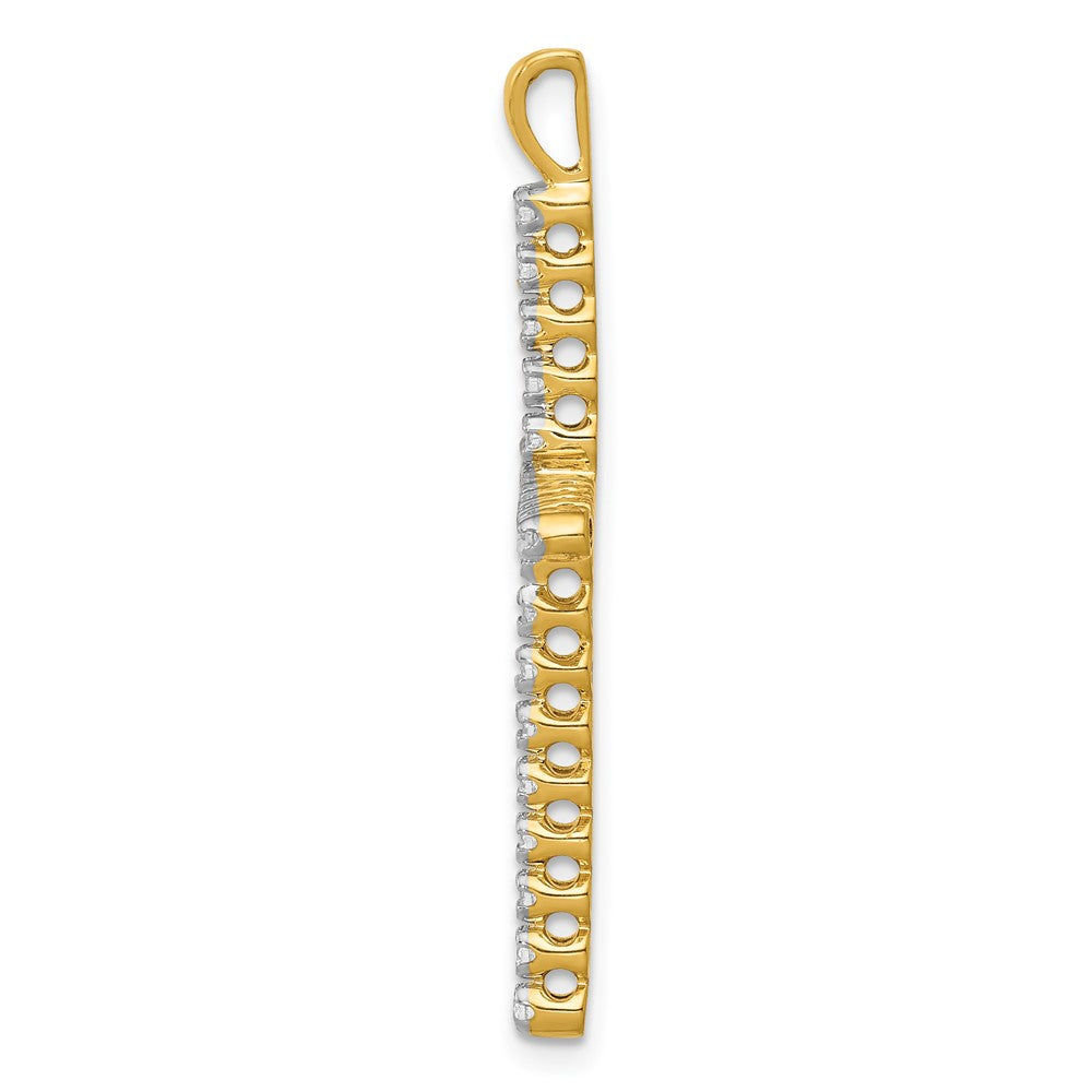 14k and Rhodium 1/4ct. Diamond Cross Pendant