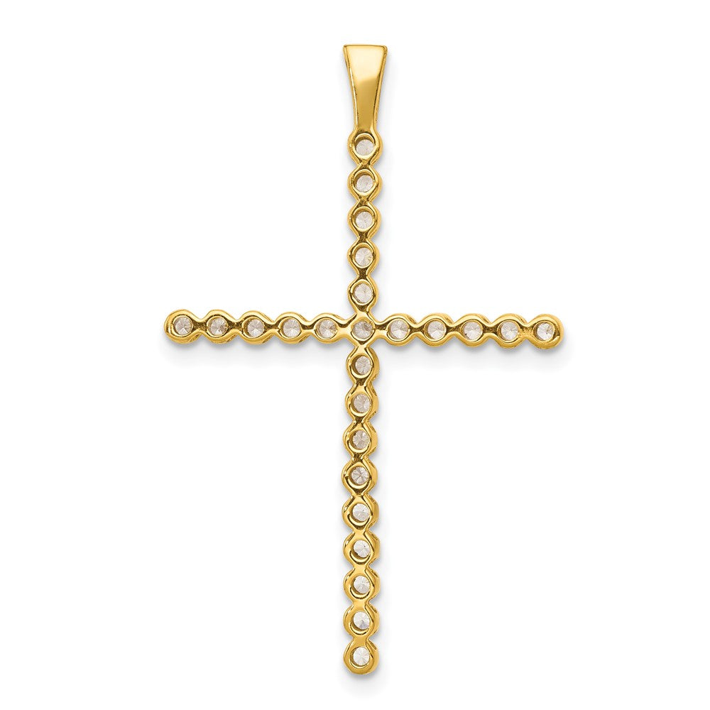 14k and Rhodium 1/4ct. Diamond Cross Pendant