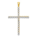 14k and Rhodium 1/4ct. Diamond Cross Pendant