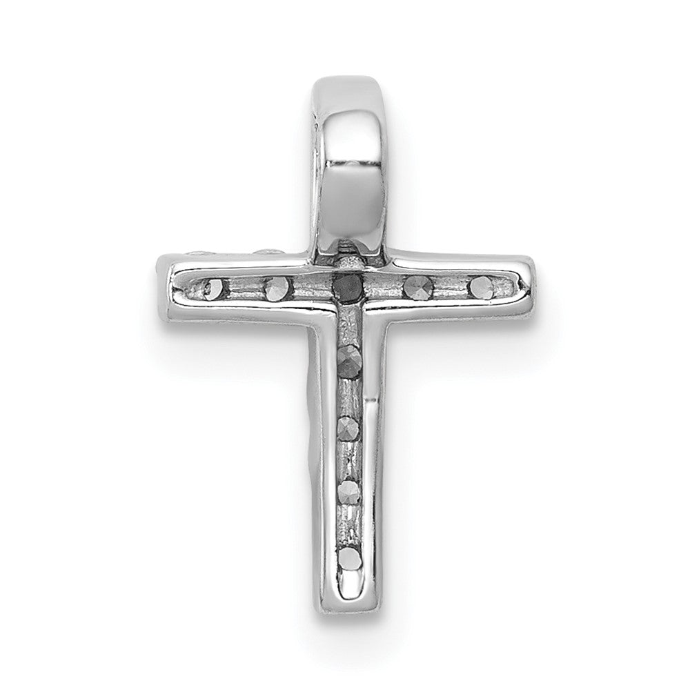 14k White Gold 1/5ct. Diamond Latin Cross Chain Slide