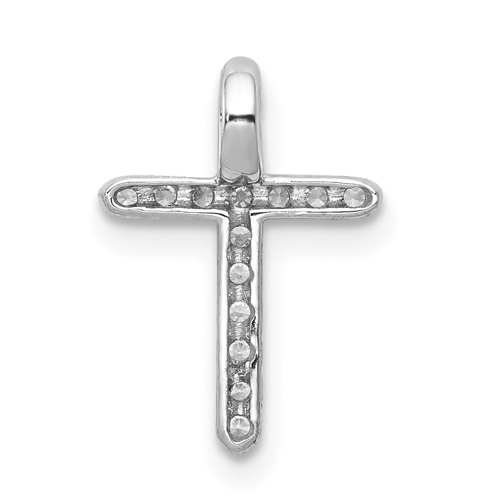 10K White Gold Diamond Cross Pendant