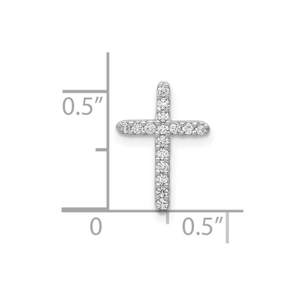 10K White Gold Diamond Cross Pendant