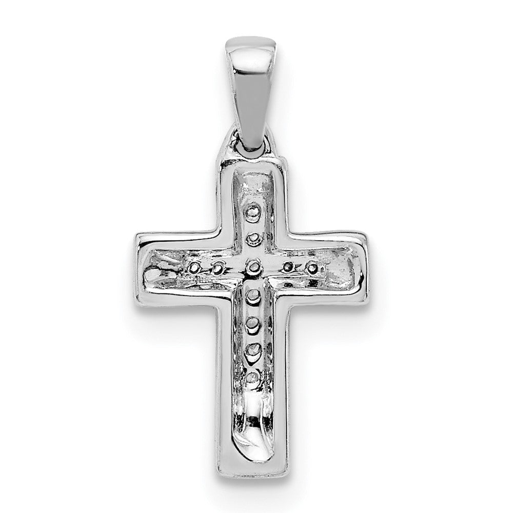 10K White Gold Diamond Cross Pendant